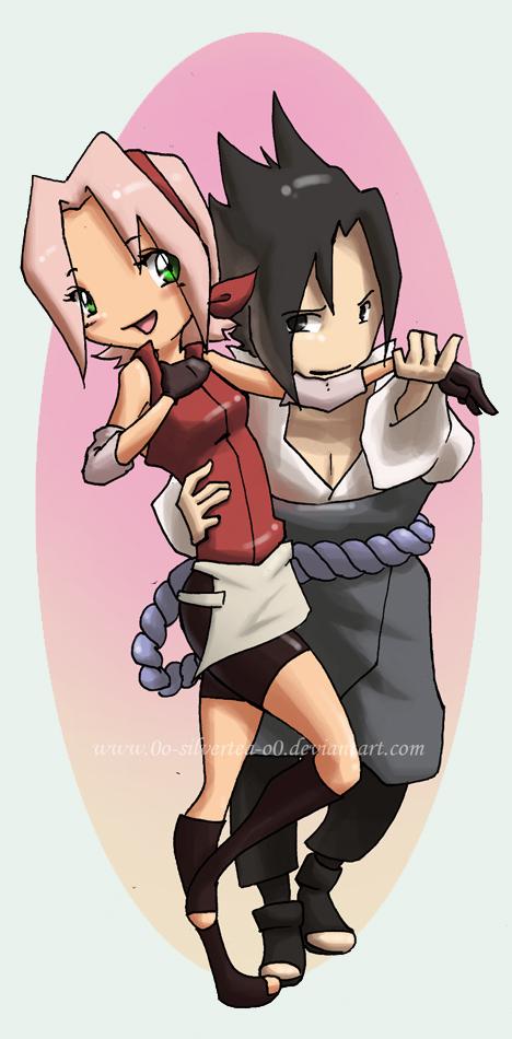 Chibi Sakura and Sasuke